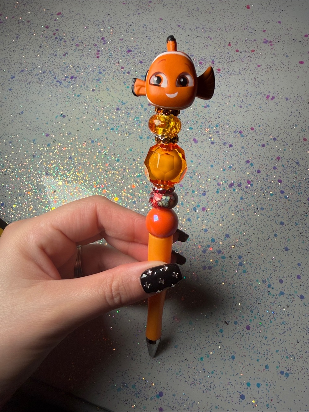 Nemo Orange Fish Bead Ballpoint Pen